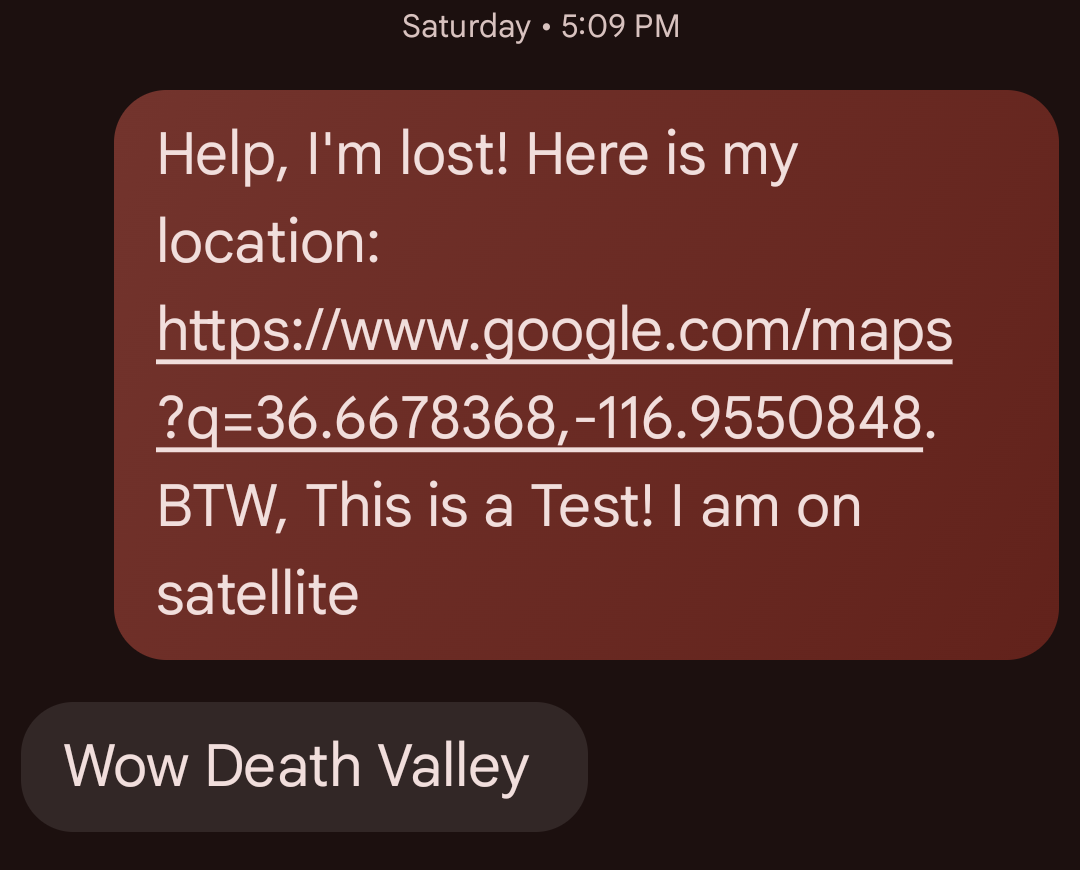 SMS in Death Valley